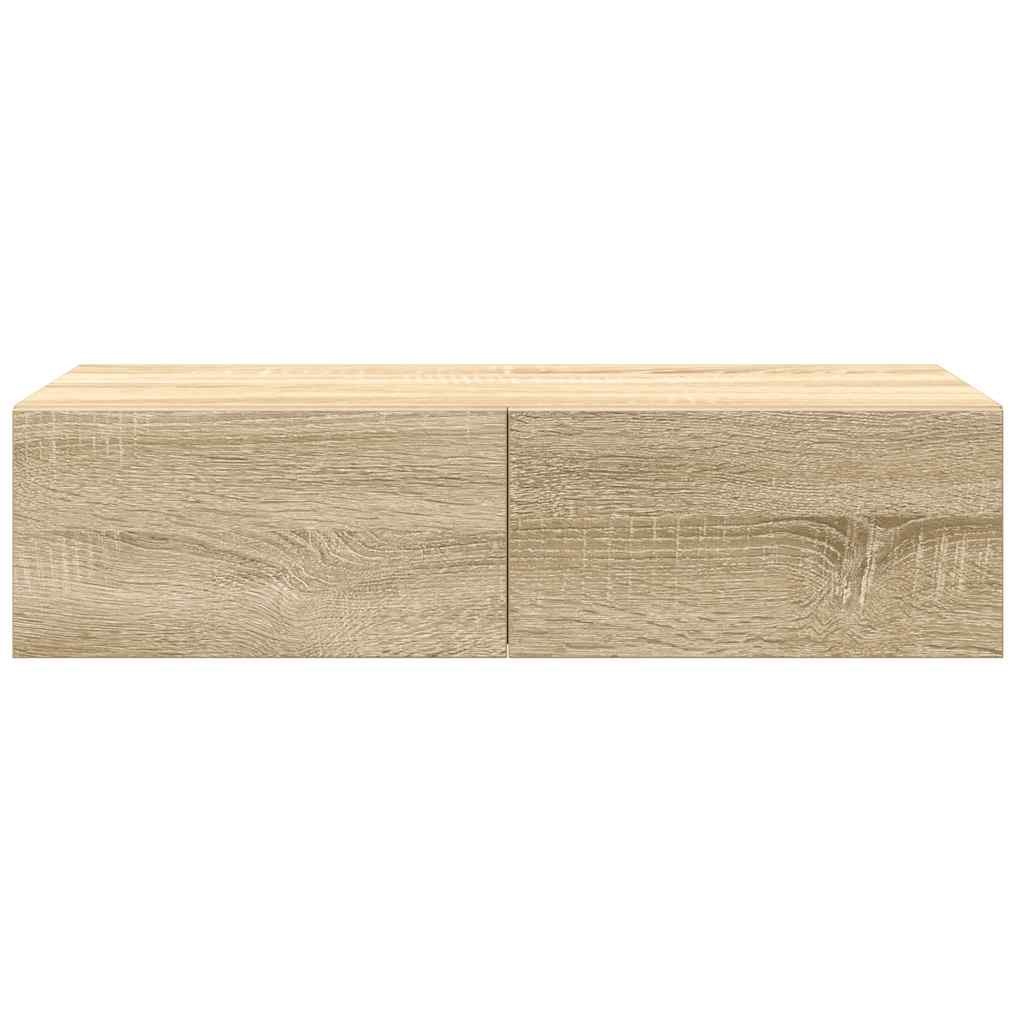 Étagère murale avec tiroirs chêne sonoma bois d'ingénierie - XIOS