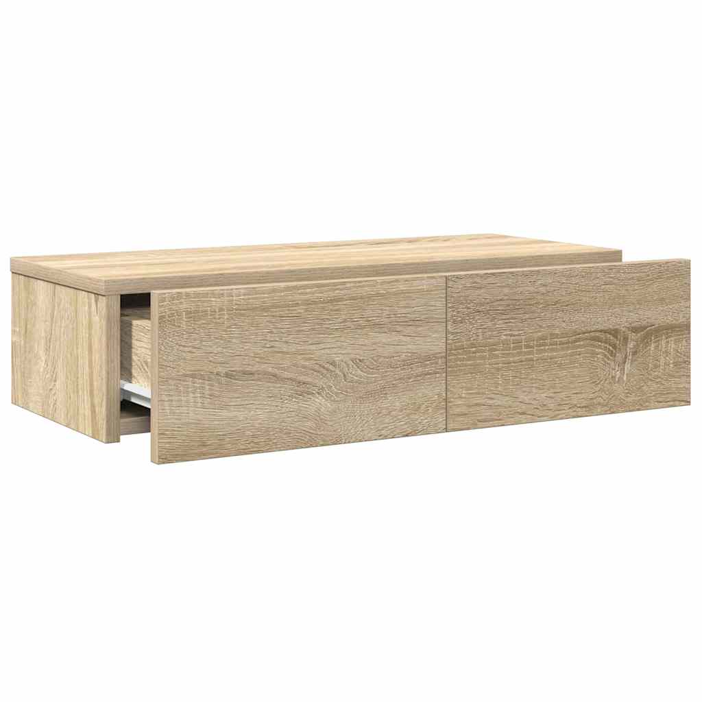 Étagère murale avec tiroirs chêne sonoma bois d'ingénierie - XIOS