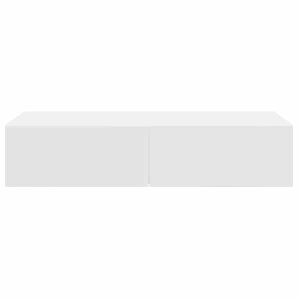 Étagère murale avec tiroirs blanc 80x33x17 cm bois d'ingénierie - XIOS
