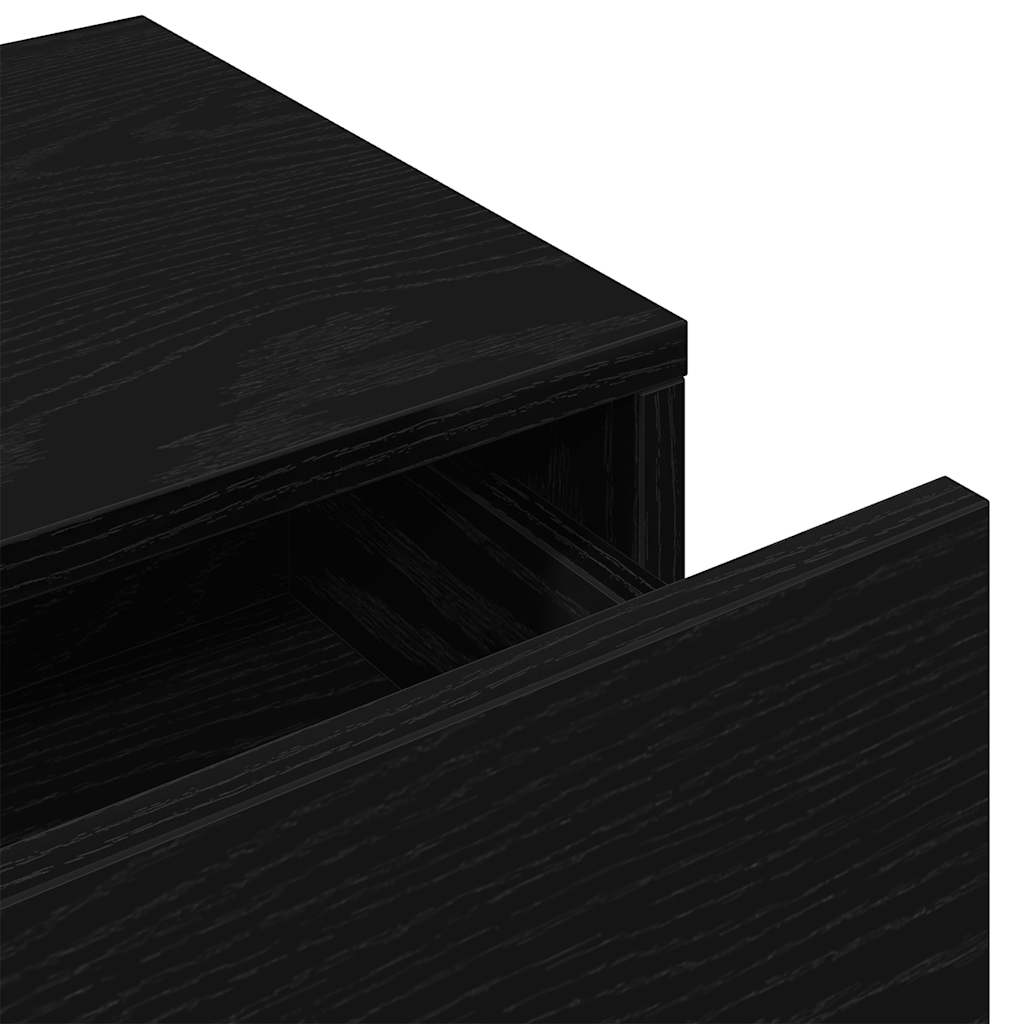 Étagère murale avec tiroirs noir 80x33x17 cm bois d'ingénierie - XIOS