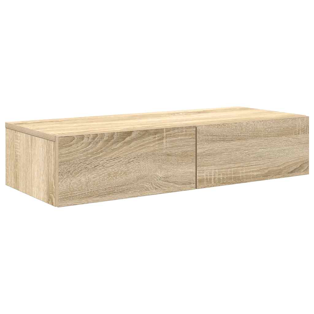 Étagère murale avec tiroirs chêne sonoma bois d'ingénierie - XIOS