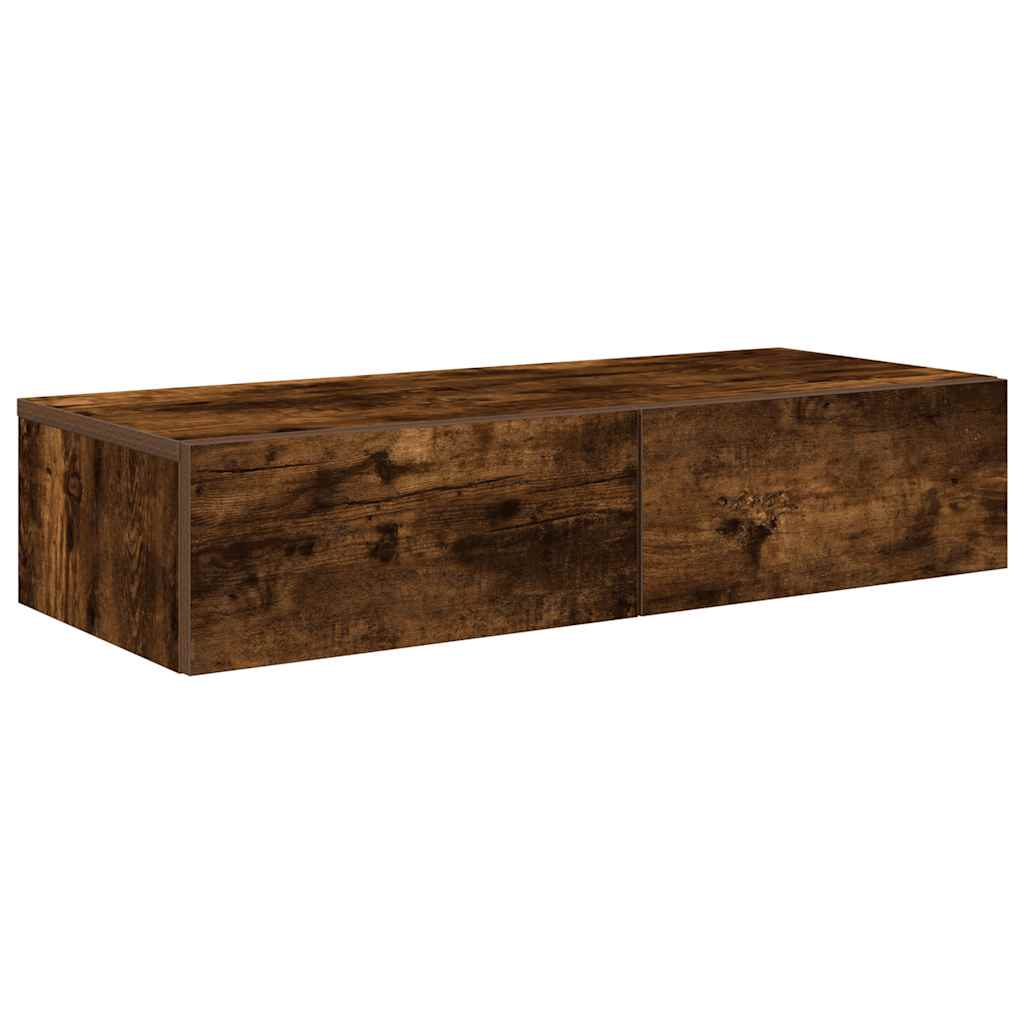 Étagère murale avec tiroirs chêne fumé bois d'ingénierie - XIOS
