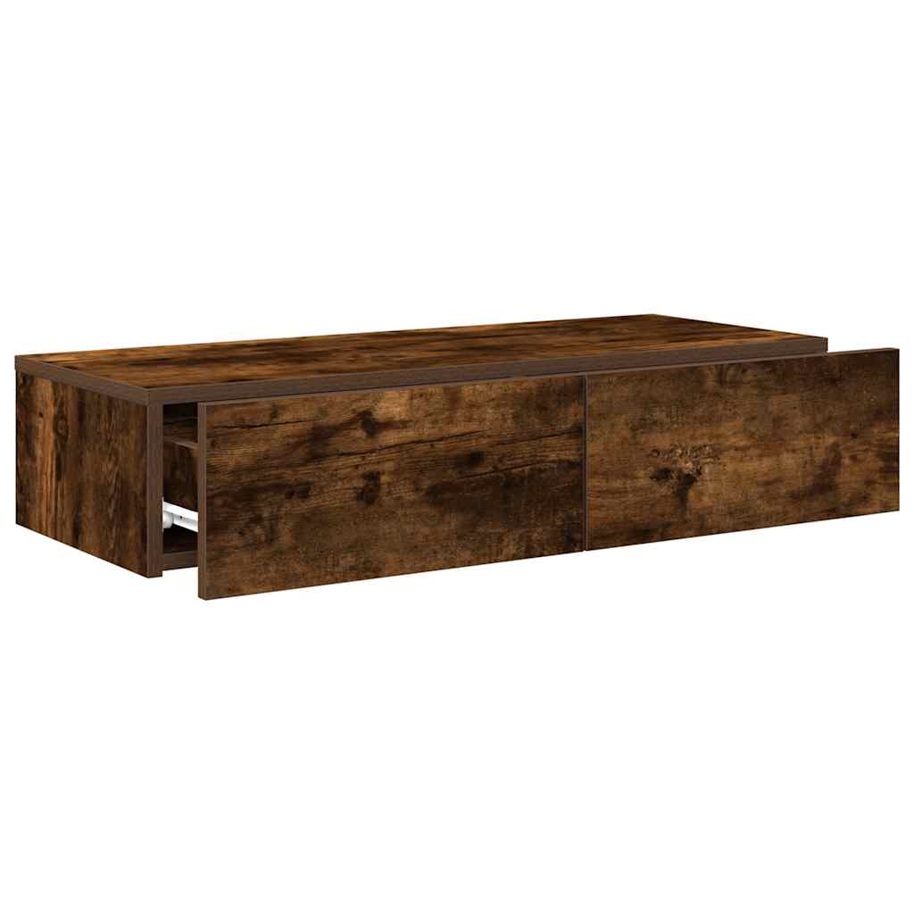 Étagère murale avec tiroirs chêne fumé bois d'ingénierie - XIOS