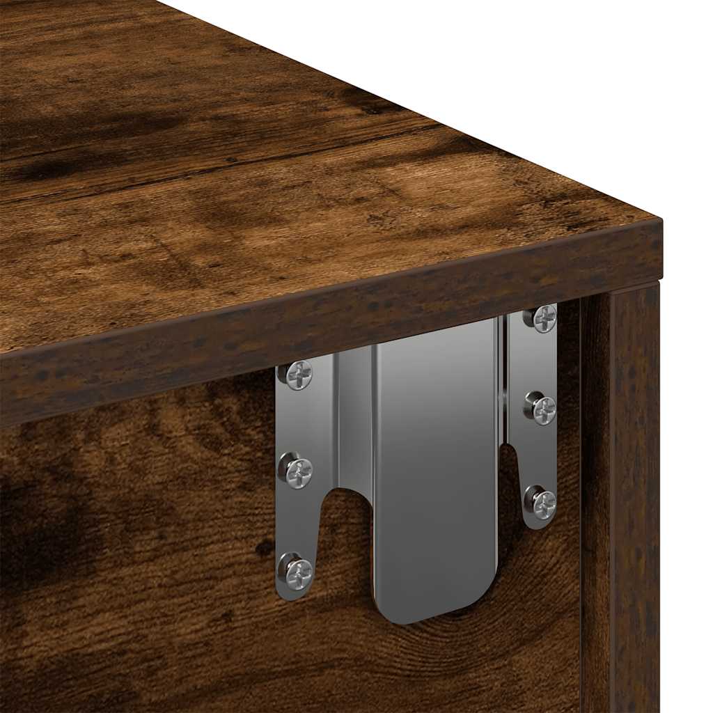 Étagère murale avec tiroirs chêne fumé bois d'ingénierie - XIOS