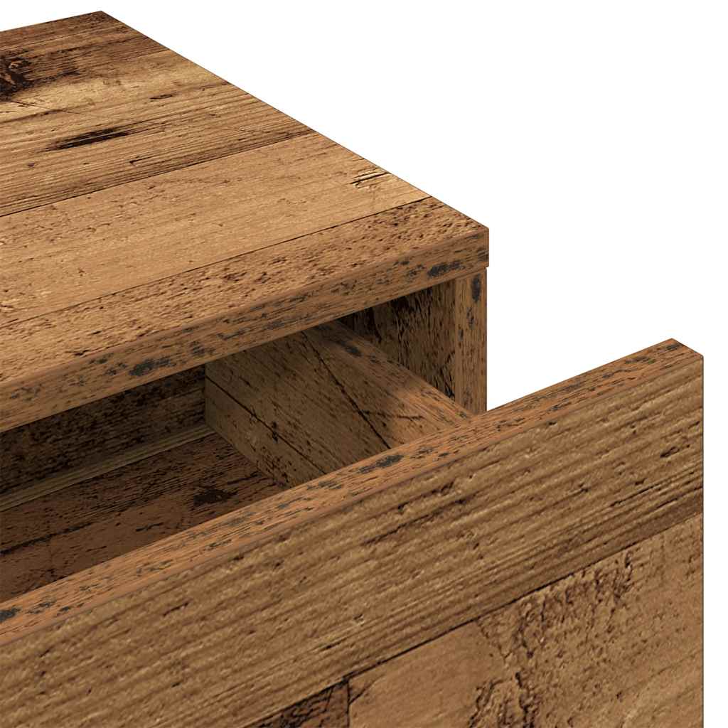 Étagère murale avec tiroirs vieux bois bois d'ingénierie - XIOS