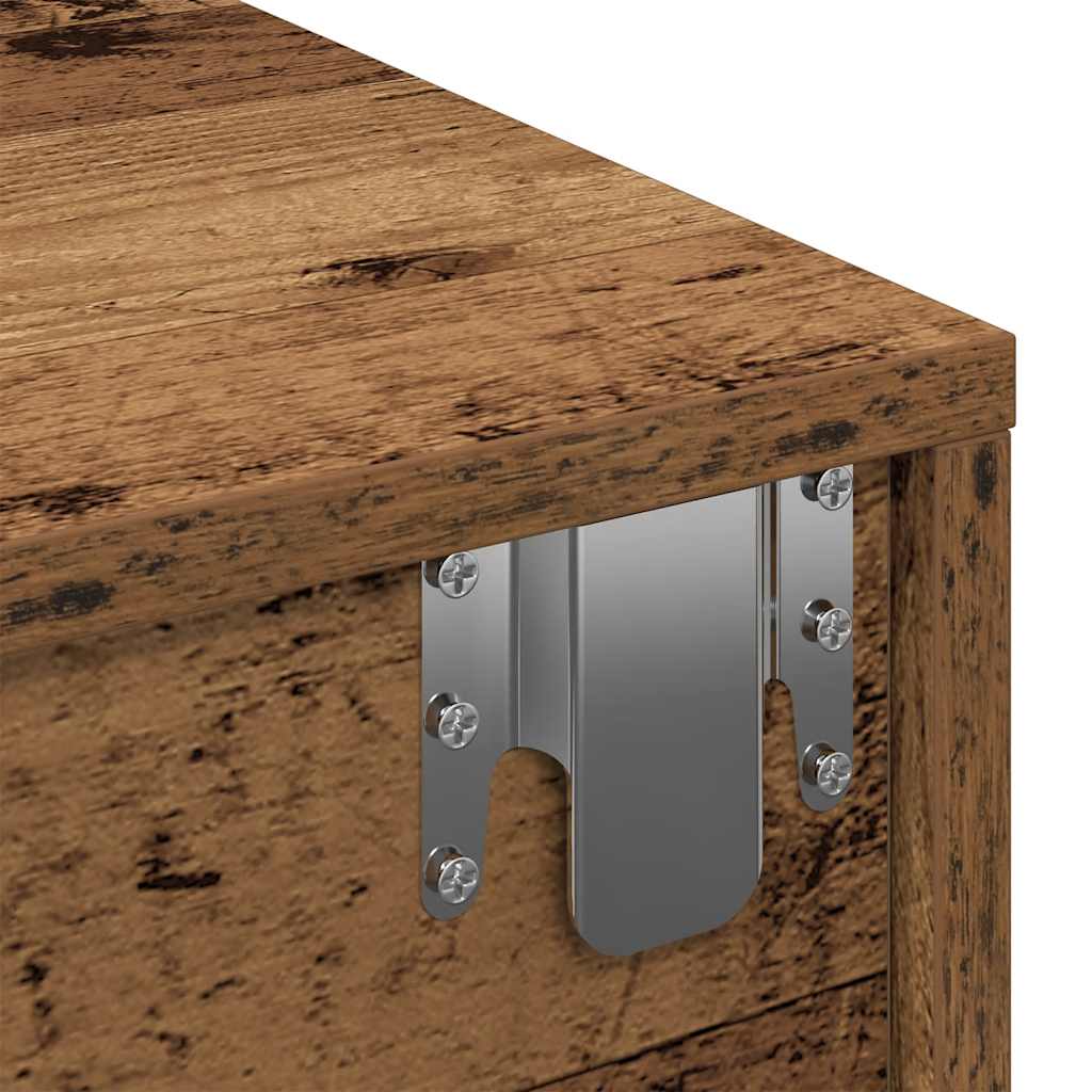 Étagère murale avec tiroirs vieux bois bois d'ingénierie - XIOS