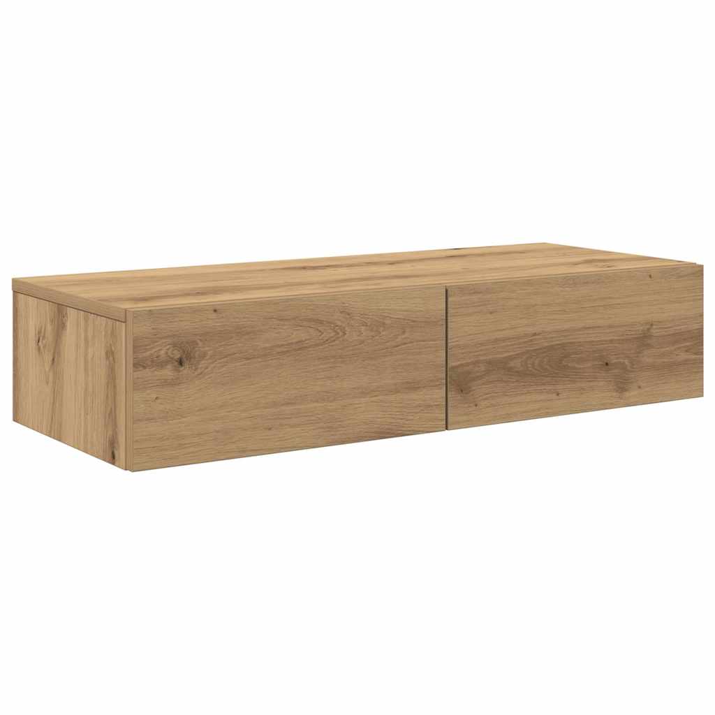 Étagère murale avec tiroirs chêne artisanal bois d'ingénierie - XIOS