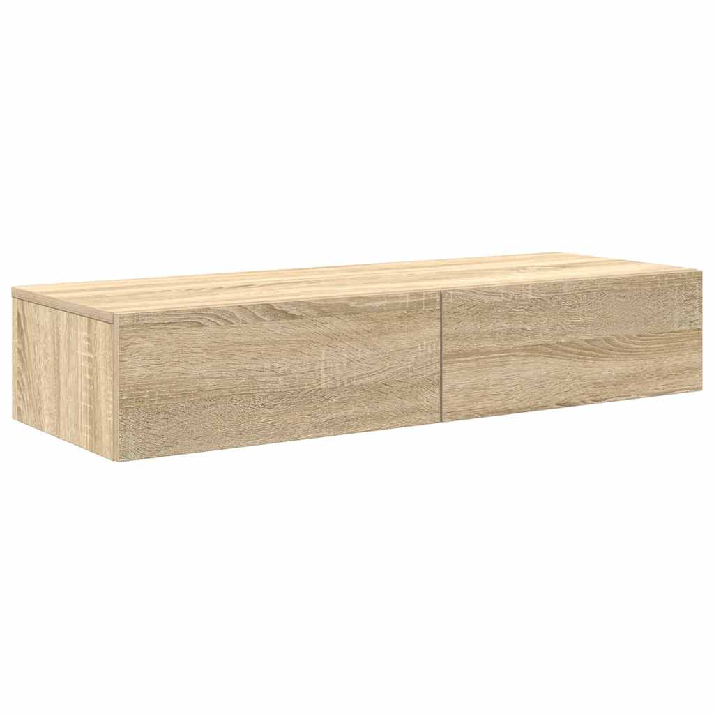 Étagère murale avec tiroirs chêne sonoma bois d'ingénierie - XIOS