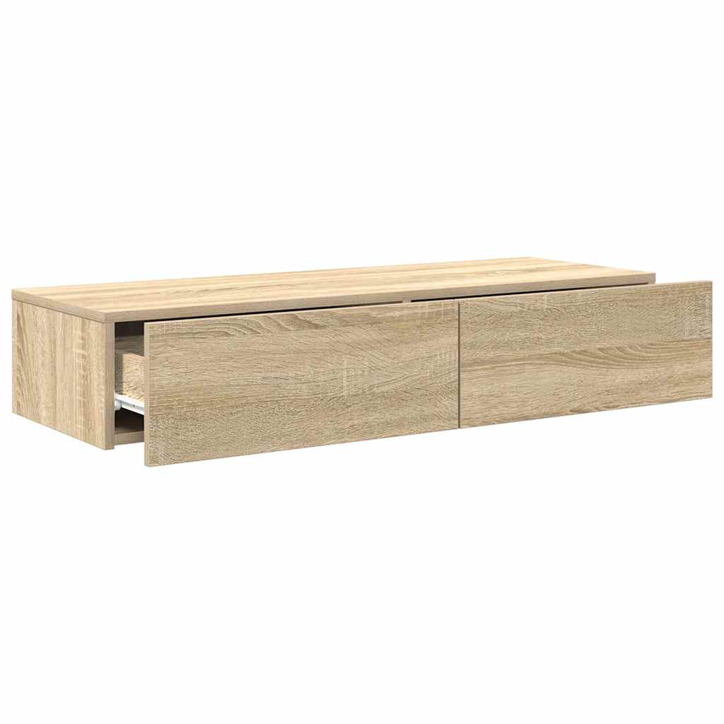 Étagère murale avec tiroirs chêne sonoma bois d'ingénierie - XIOS