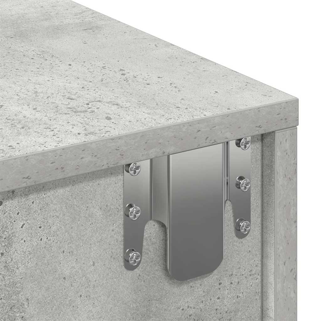 Étagère murale avec tiroirs gris béton bois d'ingénierie - XIOS