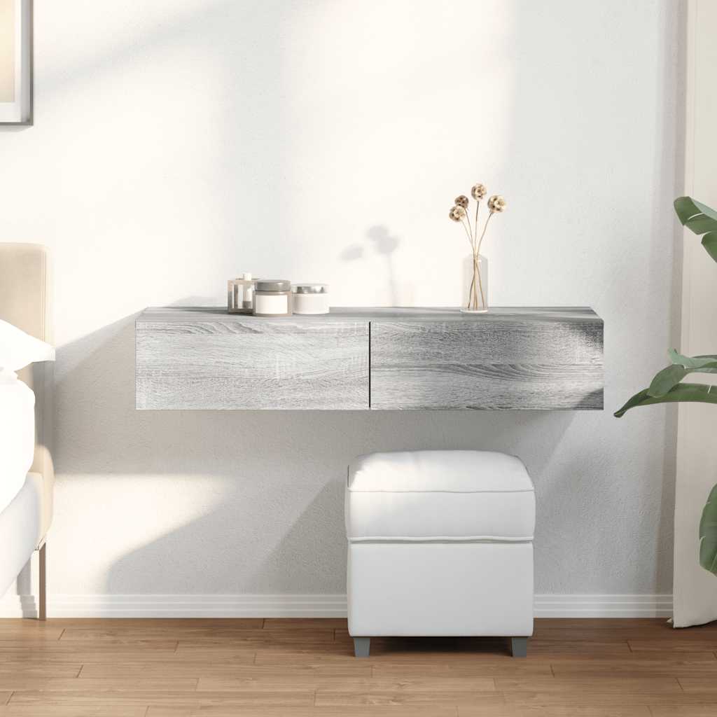 Étagère murale avec tiroirs sonoma gris bois d'ingénierie - XIOS