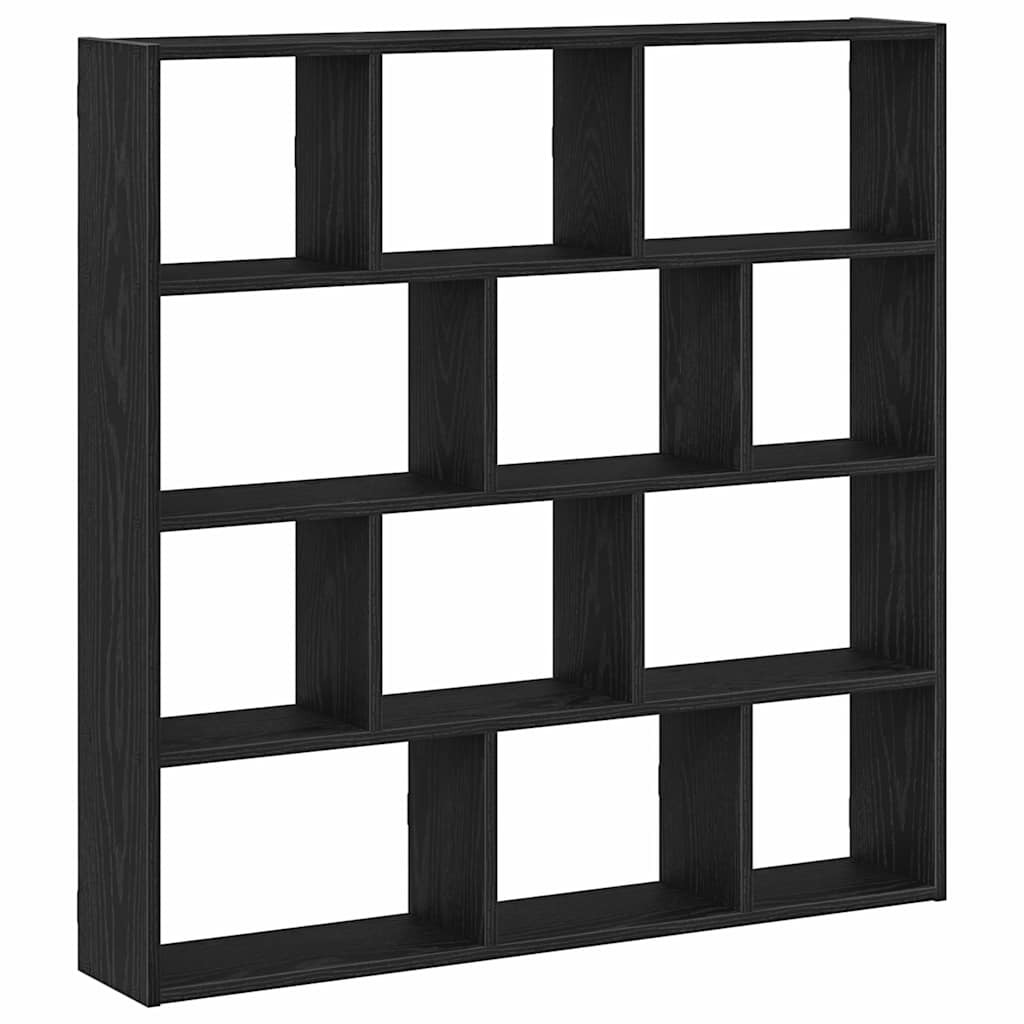 Étagère cube murale 12 compartiments noir bois d'ingénierie - XIOS