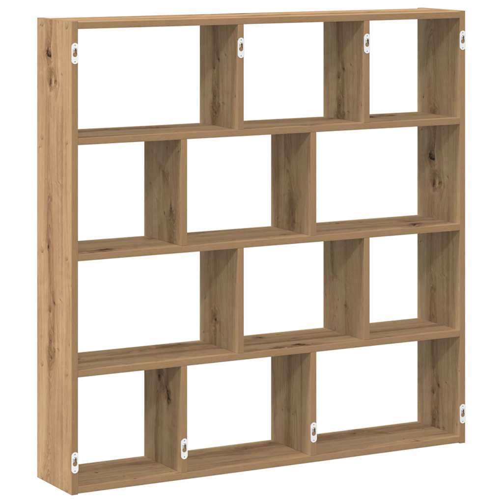 Étagère cube murale 12 compartiments chêne artisanal - XIOS