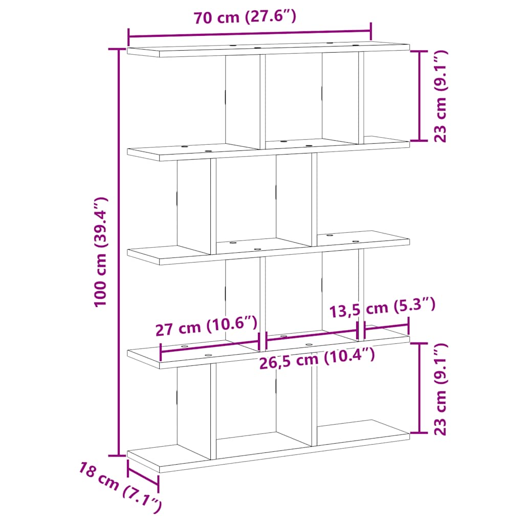 Étagère cube murale 12 compartiments noir bois d'ingénierie - XIOS