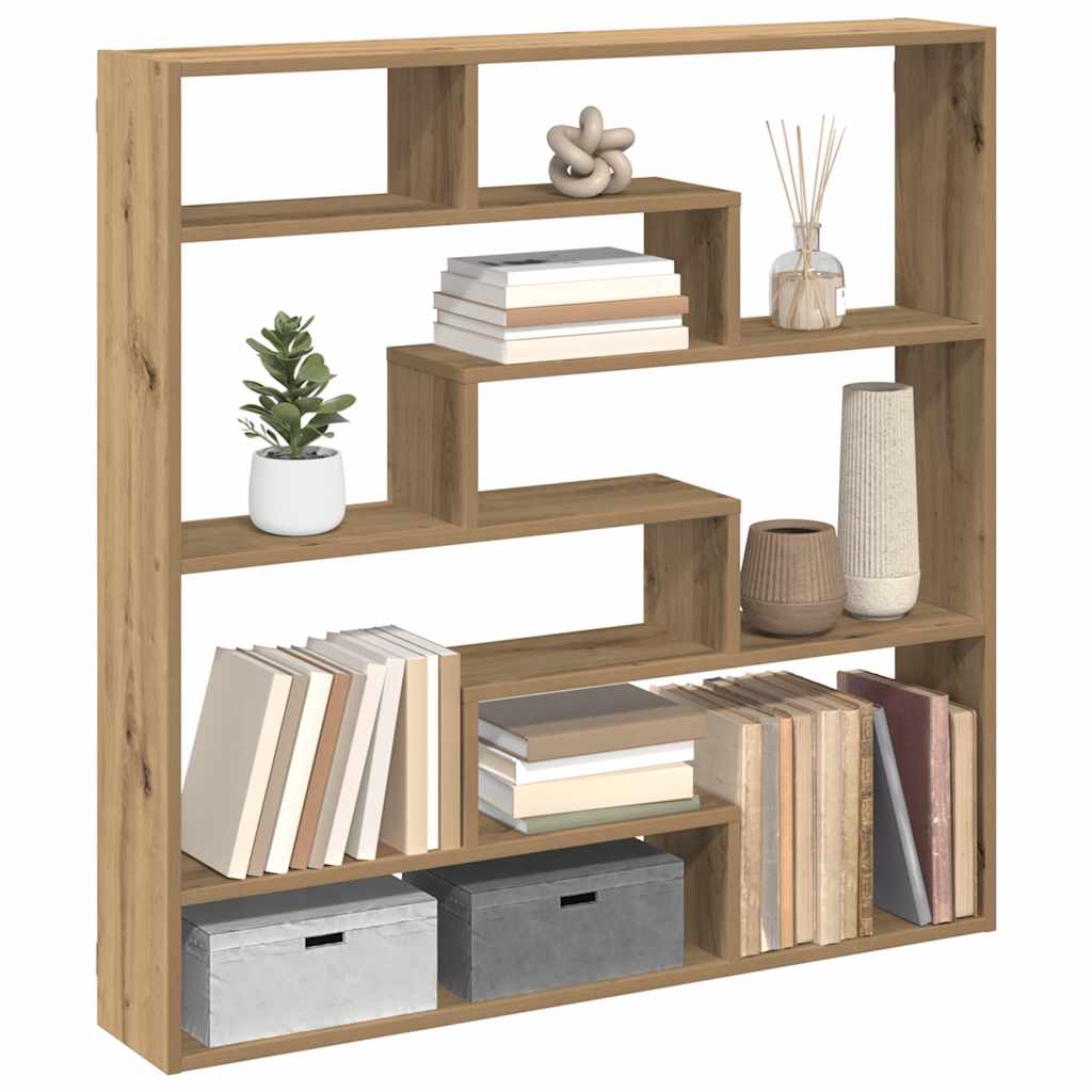 Étagère cube murale 7 compartiments chêne artisanal - XIOS