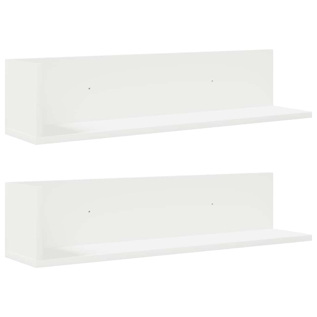 Étagères murales 2 pcs blanc 75x16,5x16,5 cm bois d'ingénierie - XIOS