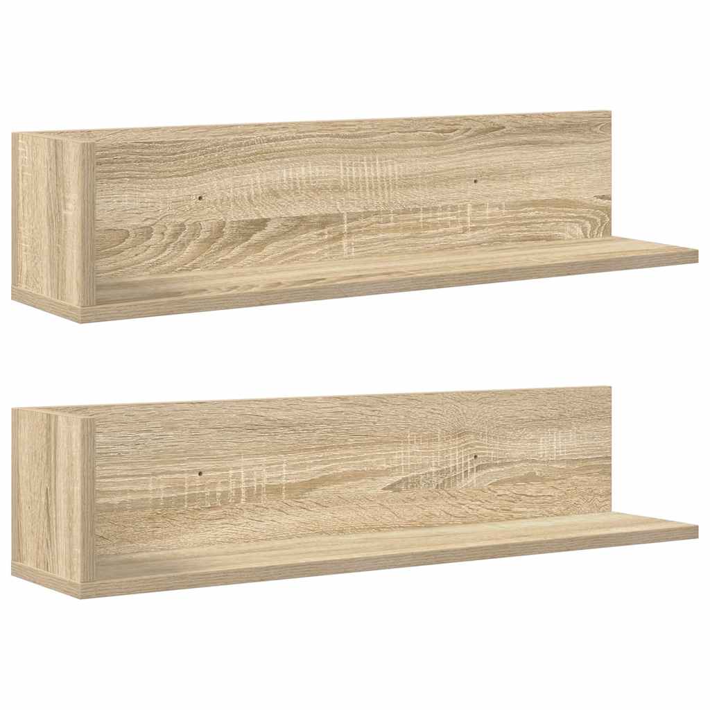 Étagères murales 2 pcs chêne sonoma 75x16,5x16,5 cm - XIOS