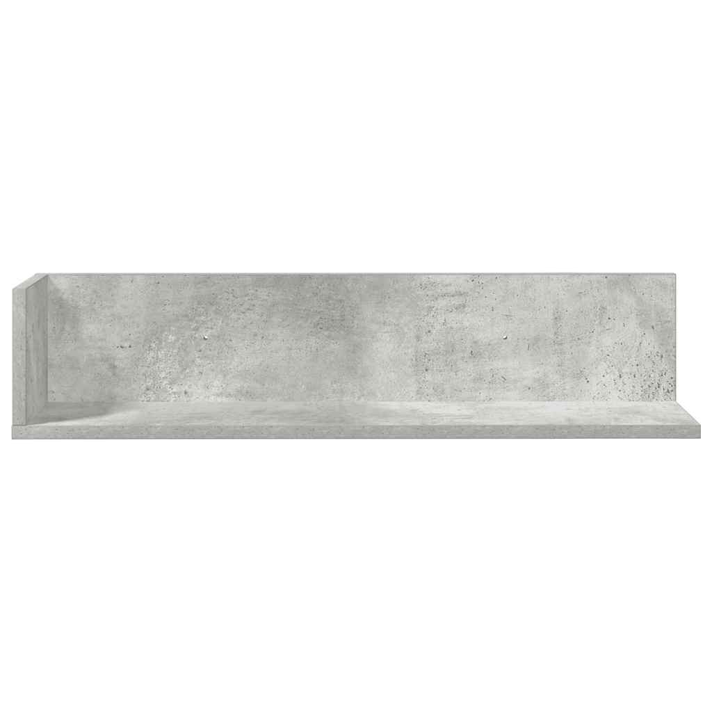 Étagères murales 2pcs gris béton 75x16,5x16,5cm bois ingénierie - XIOS
