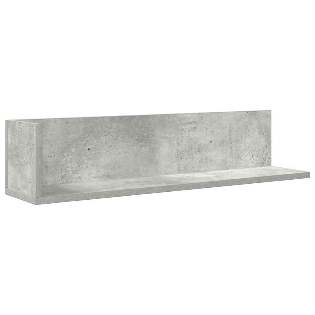 Étagères murales 2pcs gris béton 75x16,5x16,5cm bois ingénierie - XIOS