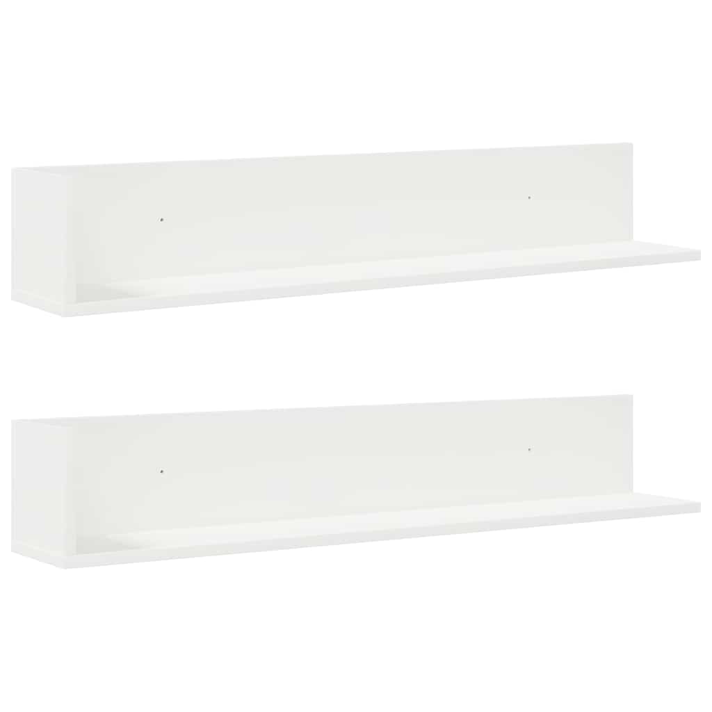 Étagères murales 2 pcs blanc 100x16,5x16,5 cm bois d'ingénierie - XIOS