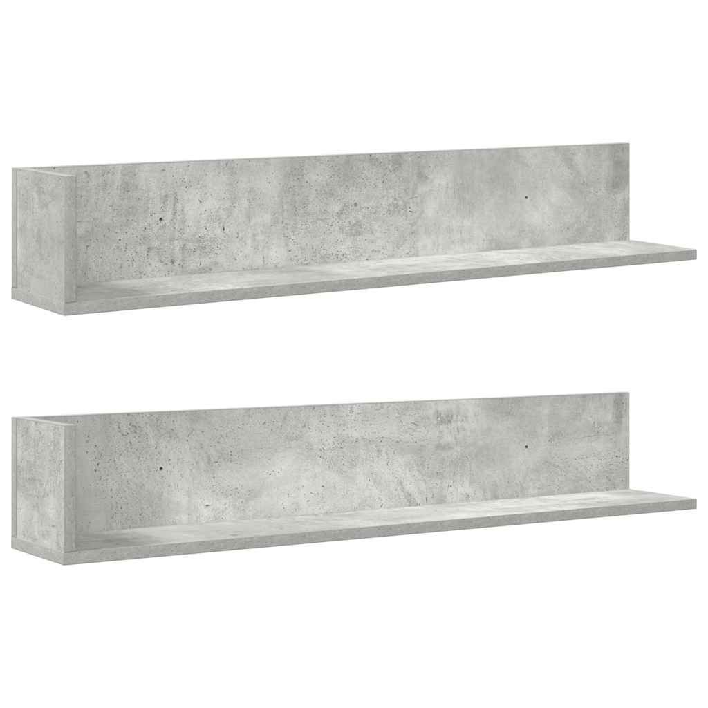 Étagères murales 2 pcs gris béton 100x16,5x16,5 cm - XIOS