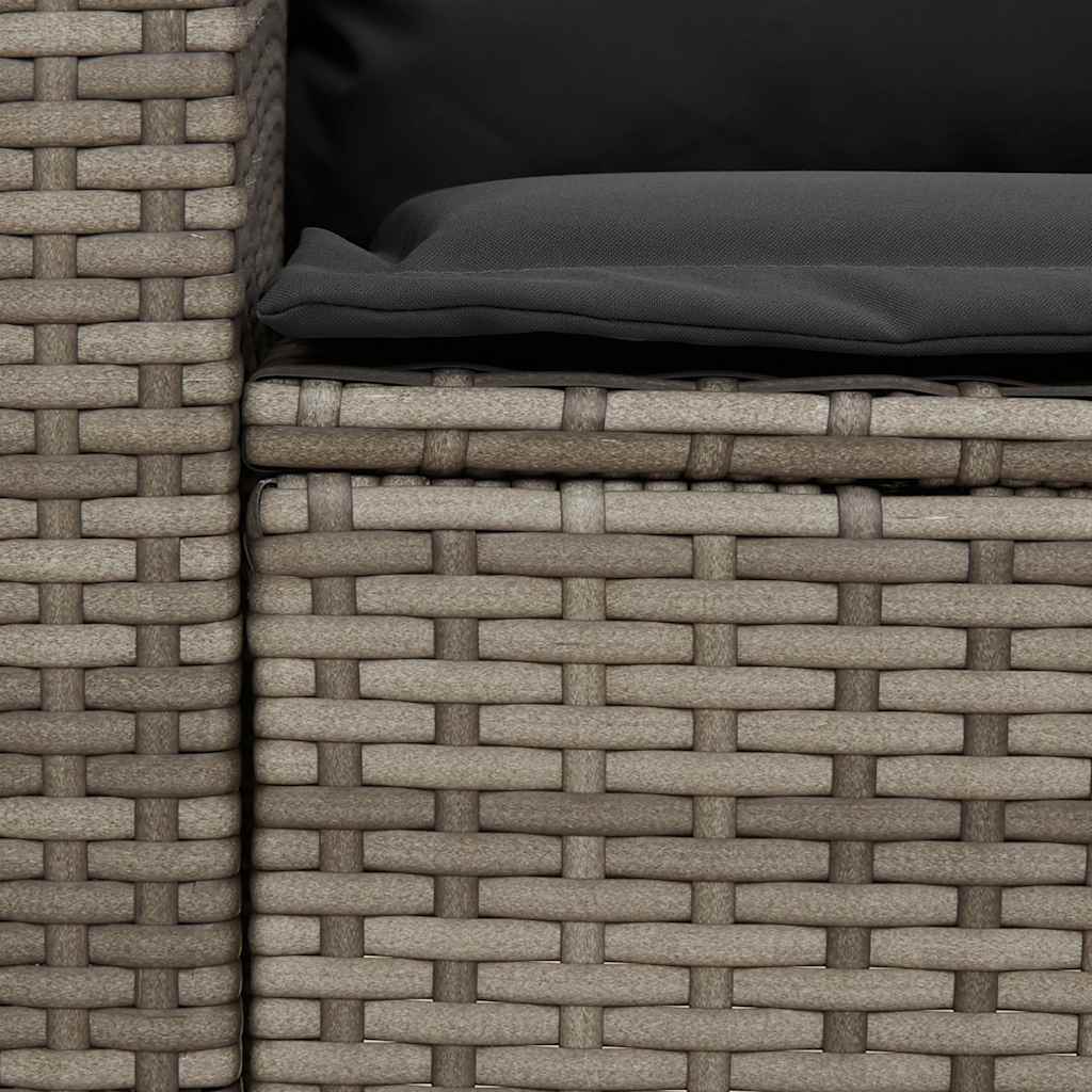 Canapé de jardin avec coussins 5 places gris résine tressée - XIOS