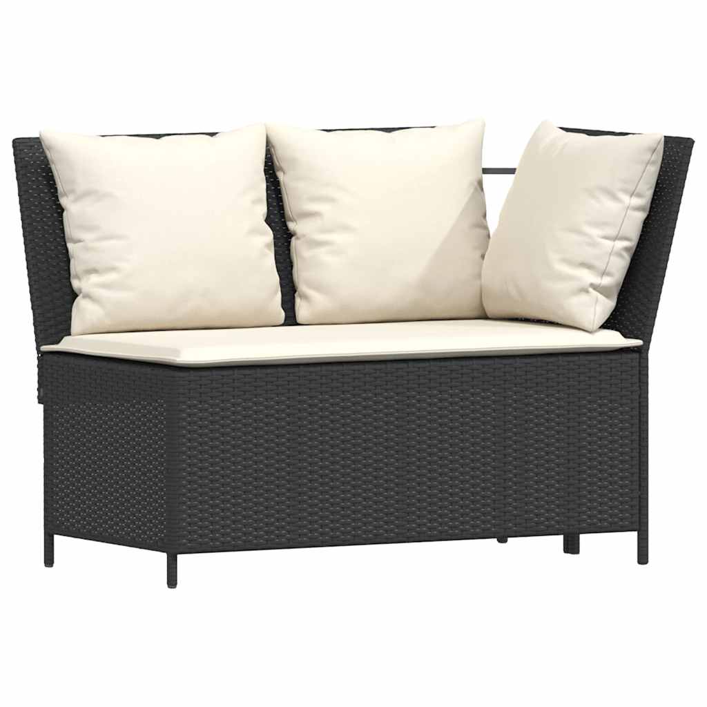 Ensemble à manger de jardin 4 pcs avec coussins noir - XIOS