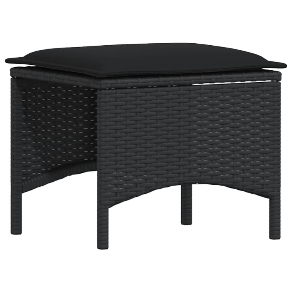 Ensemble à manger de jardin 4 pcs avec coussins noir - XIOS