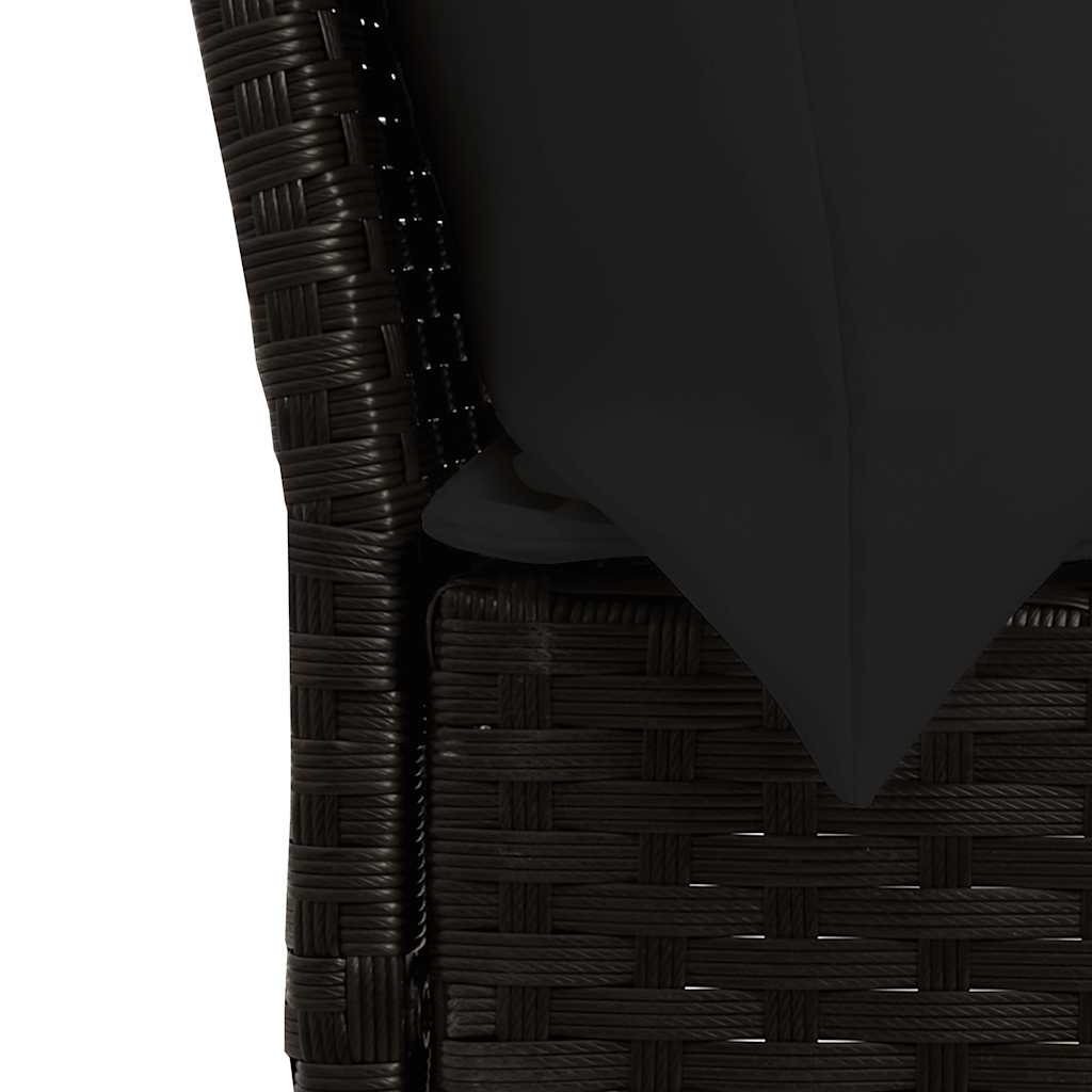 Ensemble à manger de jardin 4 pcs avec coussins noir - XIOS