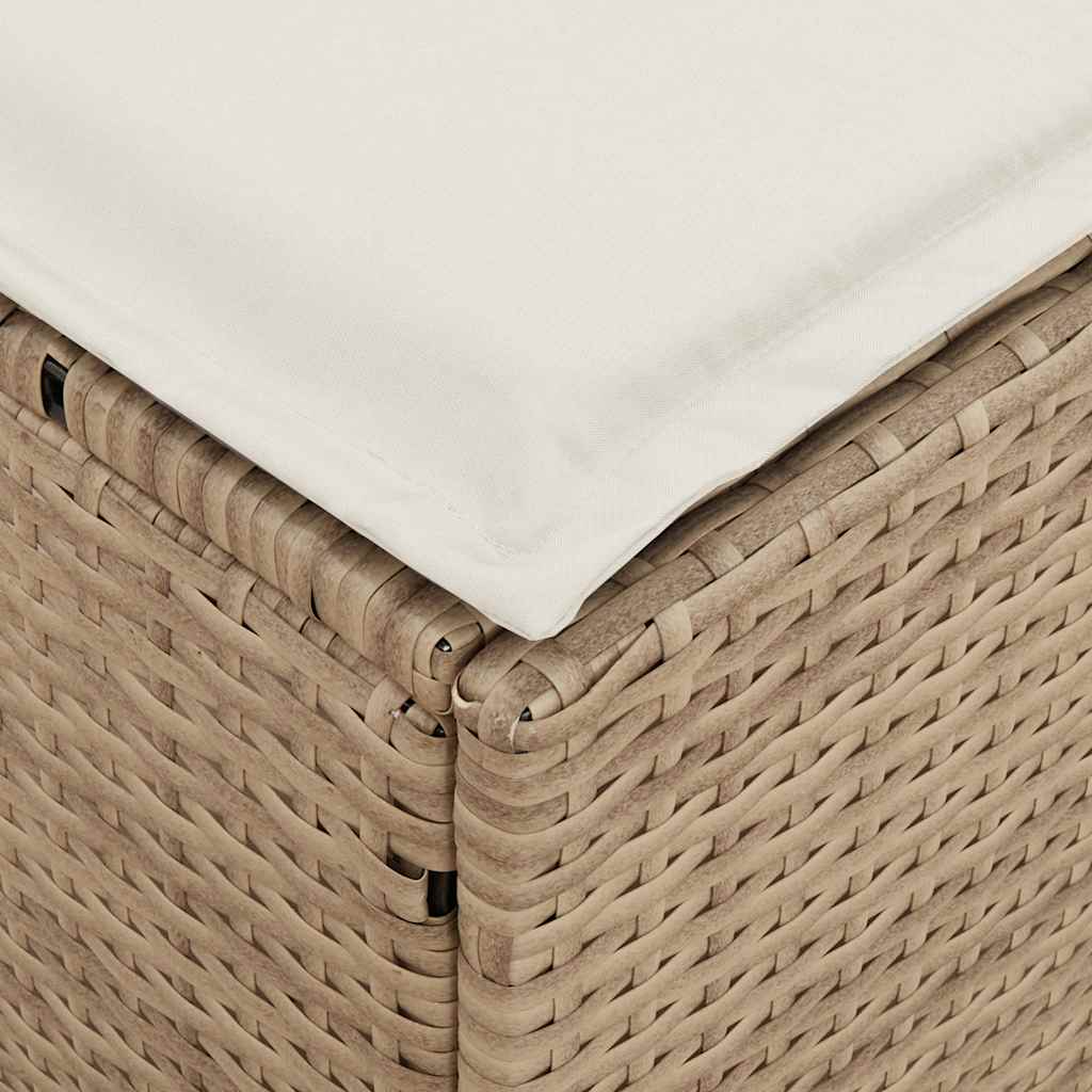 Ensemble à manger de jardin coussins 4 pcs beige résine tressée - XIOS