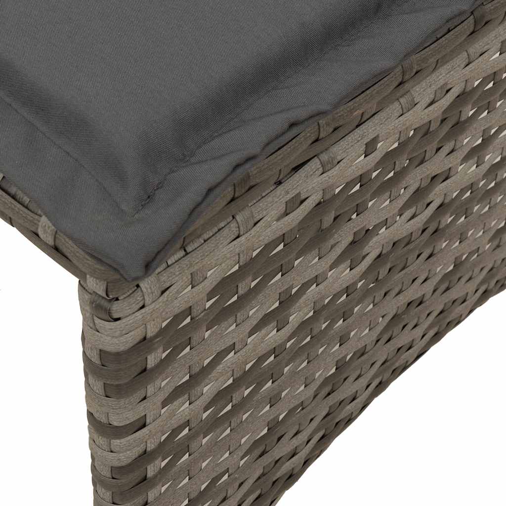 Ensemble à manger de jardin 3 pcs coussins gris résine tressée - XIOS