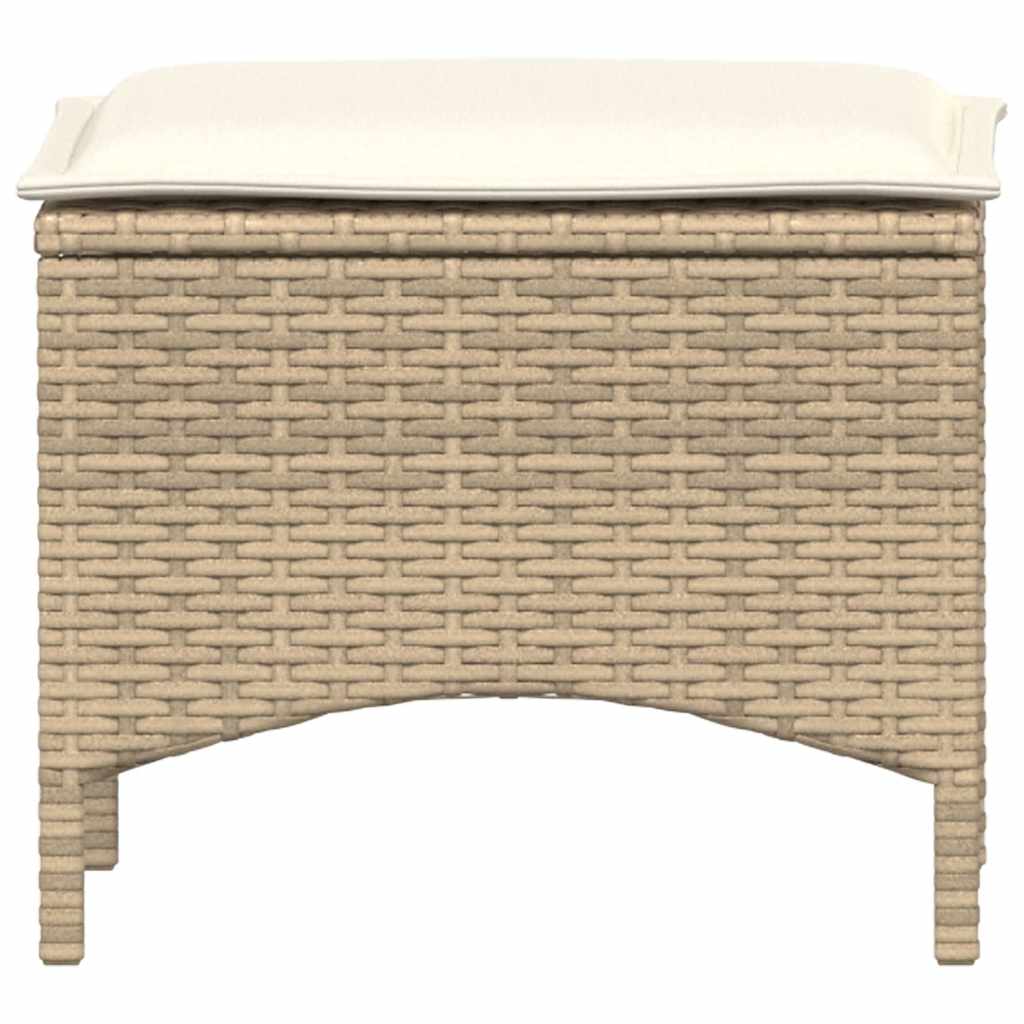Ensemble à manger de jardin et coussins 3 pcs Beige poly rotin - XIOS