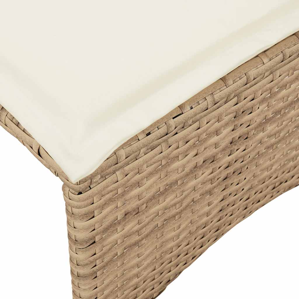 Ensemble à manger de jardin et coussins 3 pcs Beige poly rotin - XIOS