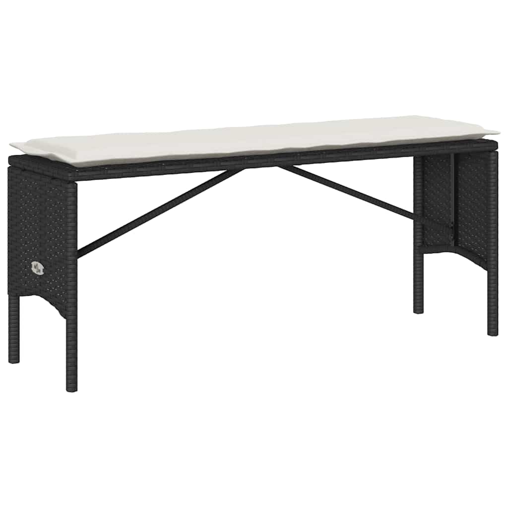 Ensemble à manger de jardin avec coussins 3 pcs Noir - XIOS