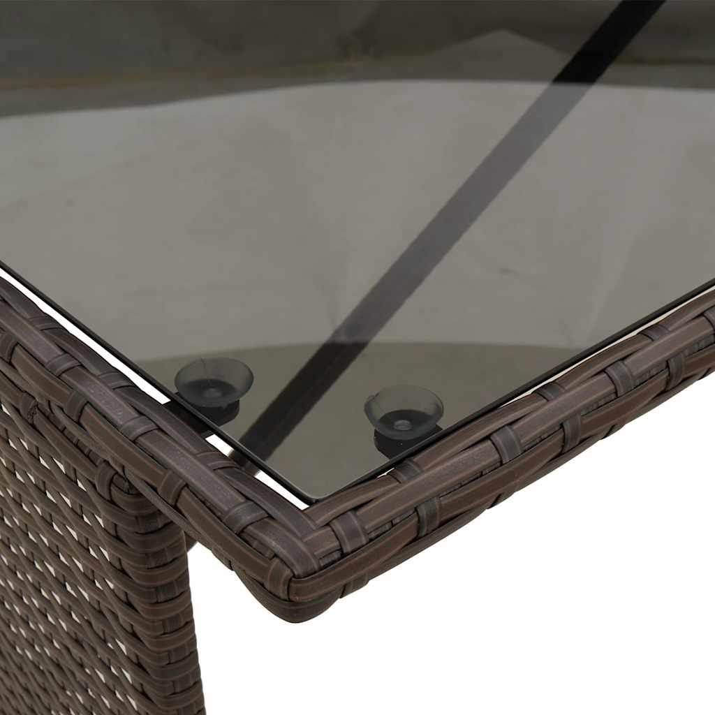 Ensemble à manger de jardin 3 pcs et coussins marron poly rotin - XIOS