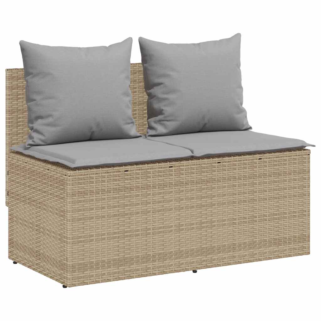 Ensemble à manger de jardin et coussins 3 pcs Beige poly rotin - XIOS