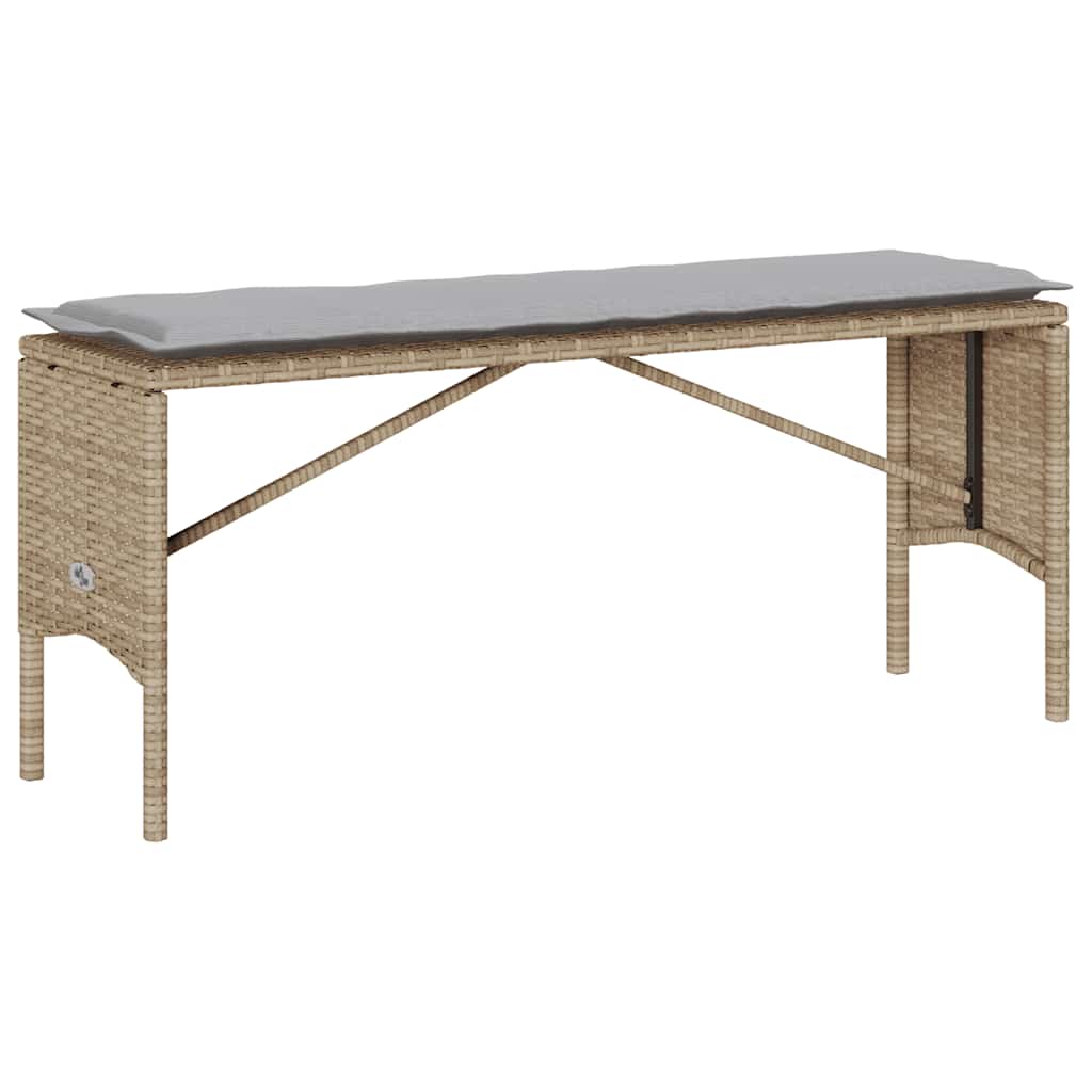 Ensemble à manger de jardin et coussins 3 pcs Beige poly rotin - XIOS