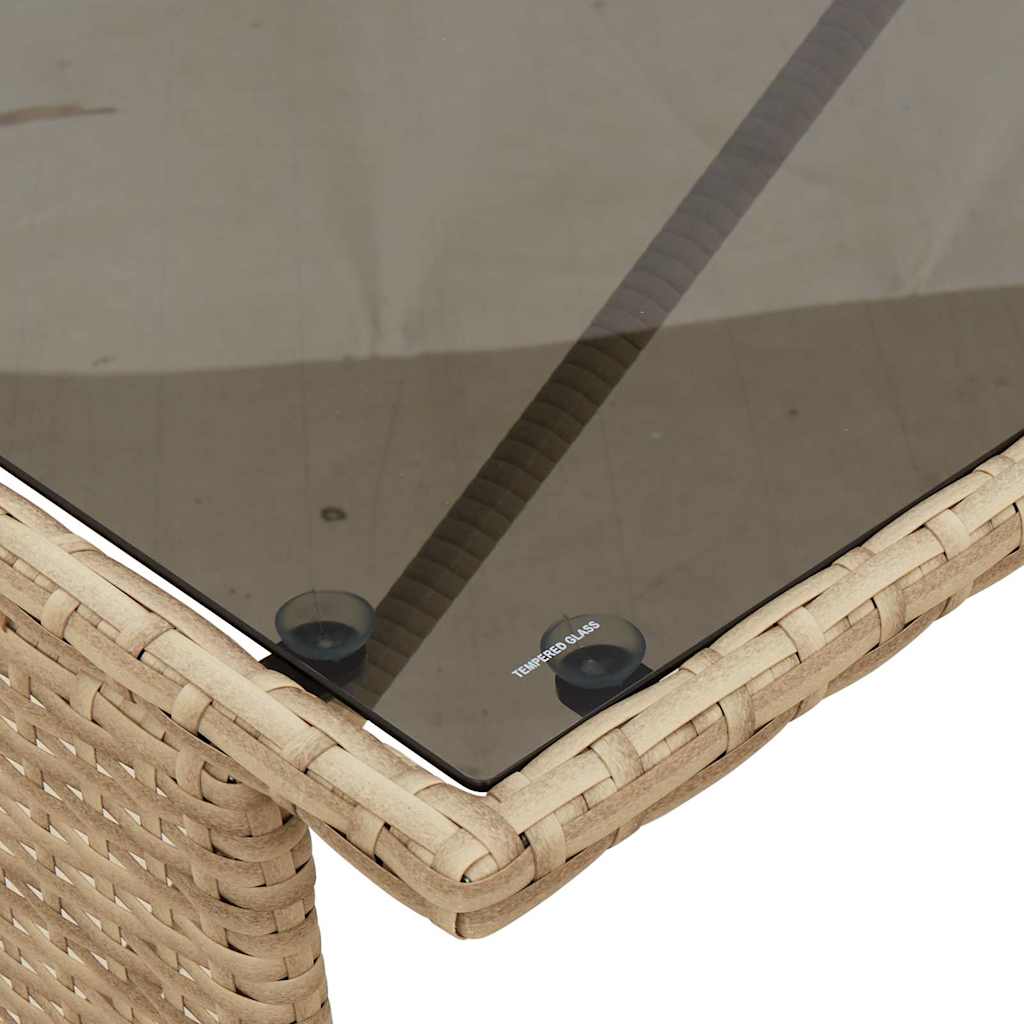 Ensemble à manger de jardin et coussins 3 pcs Beige poly rotin - XIOS