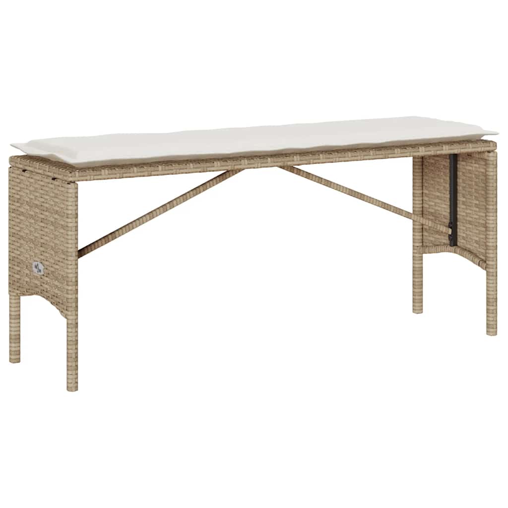 Ensemble de salle à manger de jardin 3 pcs avec coussins beige résine tressée - XIOS