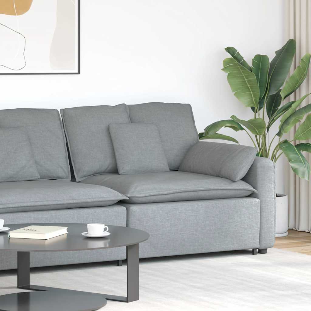 Module d'extrémité d'accoudoir de canapé modulaire avec coussins gris clair 100 cm - XIOS