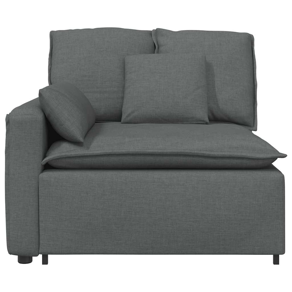 Module d'extrémité d'accoudoir de canapé modulaire avec coussins gris foncé 100 cm - XIOS