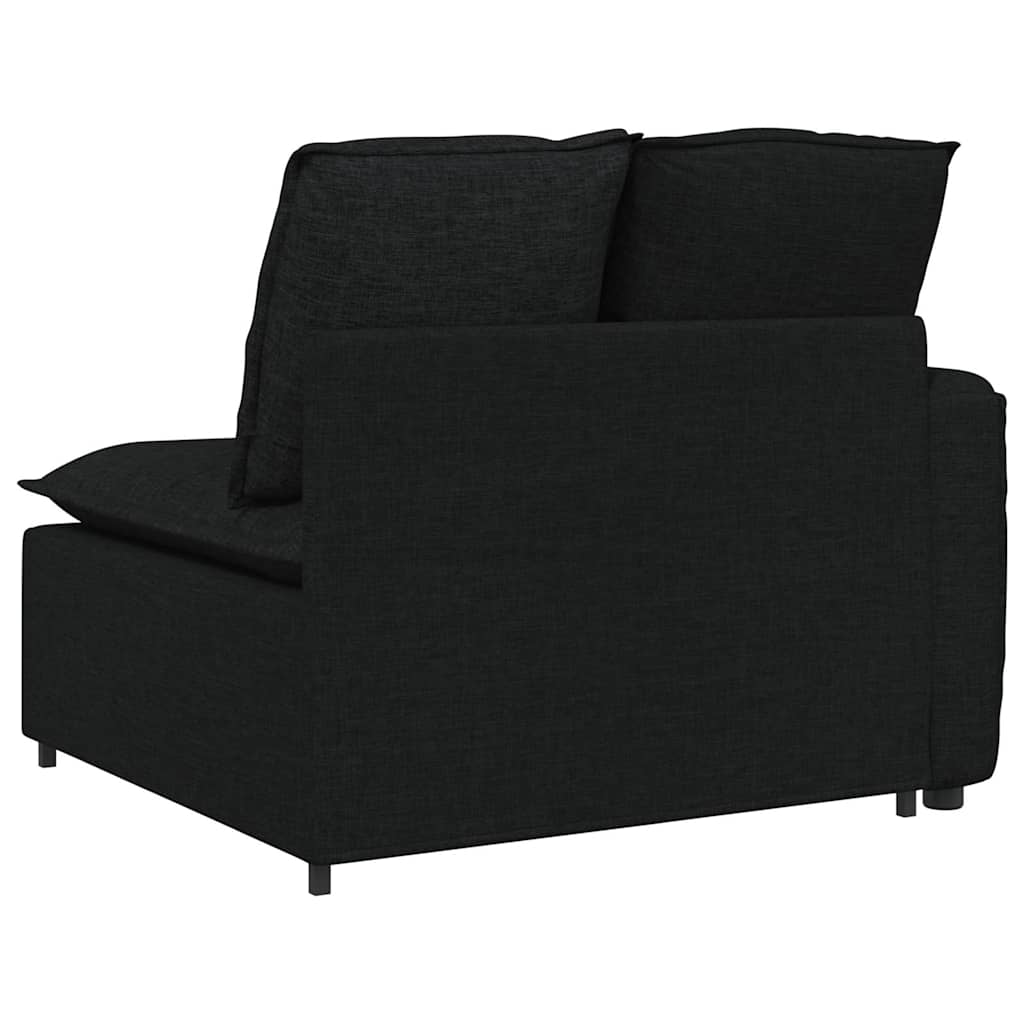 Module d'extrémité d'accoudoir de canapé modulaire avec coussins noirs 100 cm - XIOS