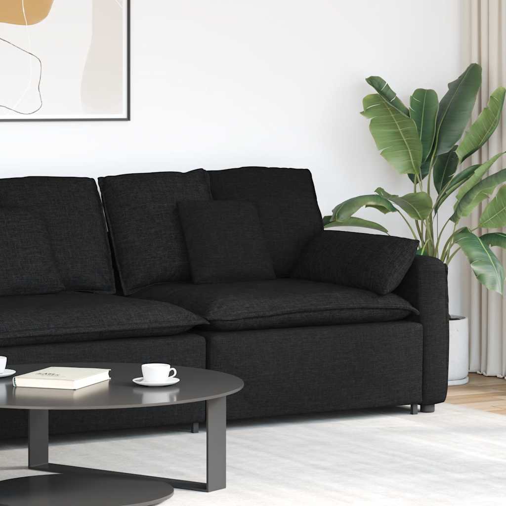 Module d'extrémité d'accoudoir de canapé modulaire avec coussins noirs 100 cm - XIOS