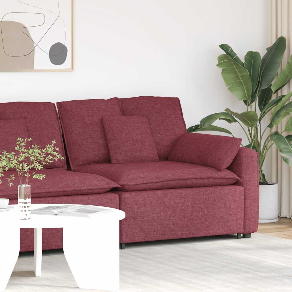 Module d'extrémité d'accoudoir de canapé modulaire avec coussins rouge bordeaux 100 cm - XIOS