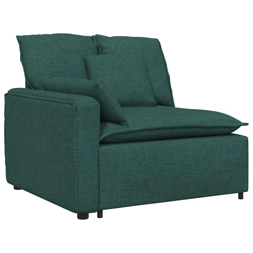 Module d'extrémité d'accoudoir de canapé modulaire avec coussins vert foncé 100 cm - XIOS