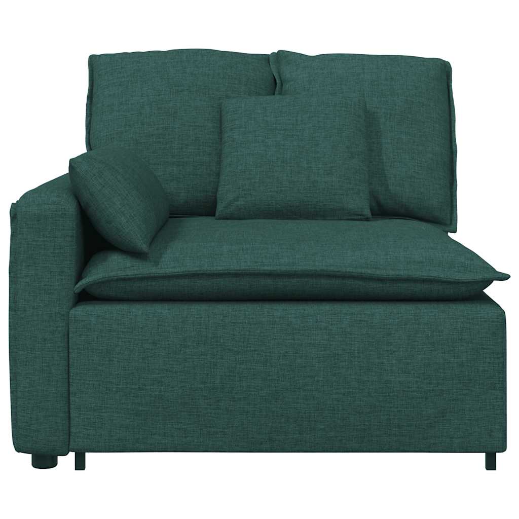 Module d'extrémité d'accoudoir de canapé modulaire avec coussins vert foncé 100 cm - XIOS