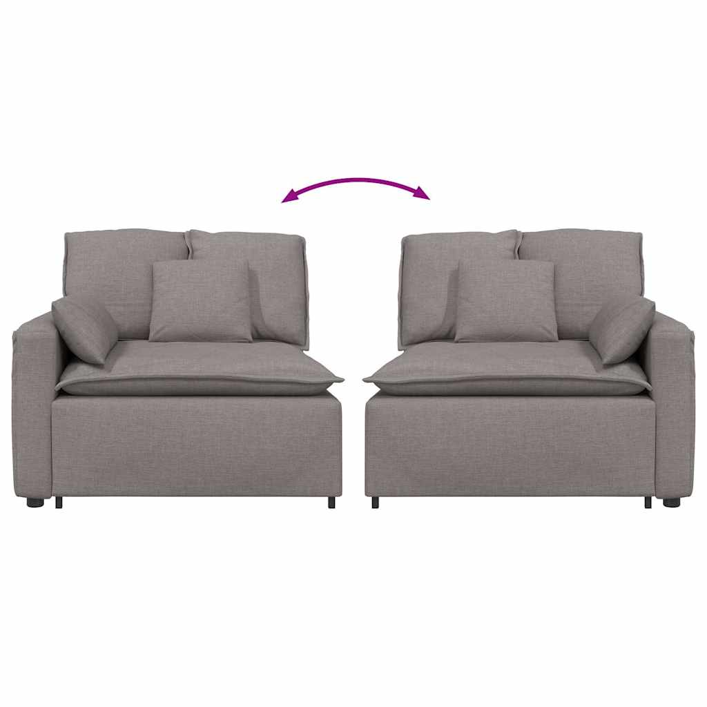 Module d'extrémité d'accoudoir de canapé modulaire avec coussins taupe 100 cm - XIOS