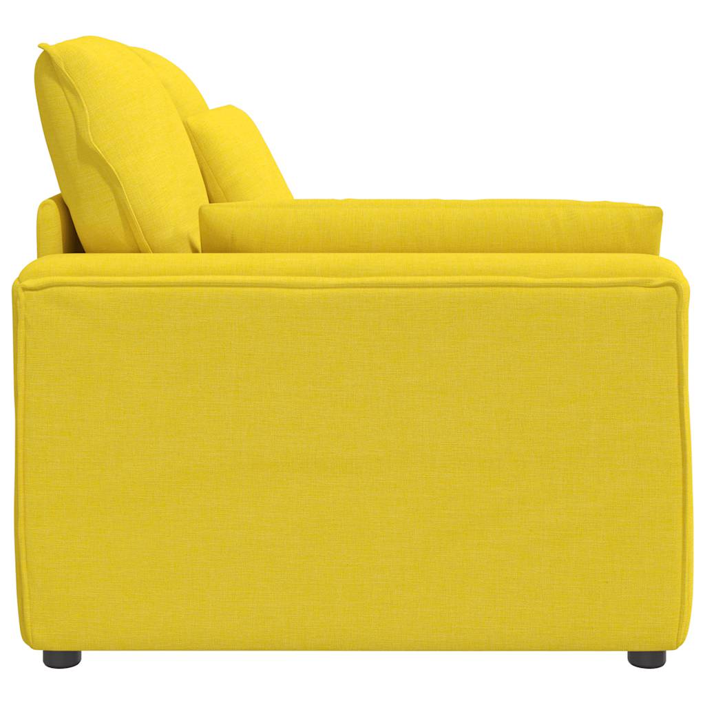 Module d'extrémité d'accoudoir de canapé modulaire avec coussins jaune clair 100 cm - XIOS