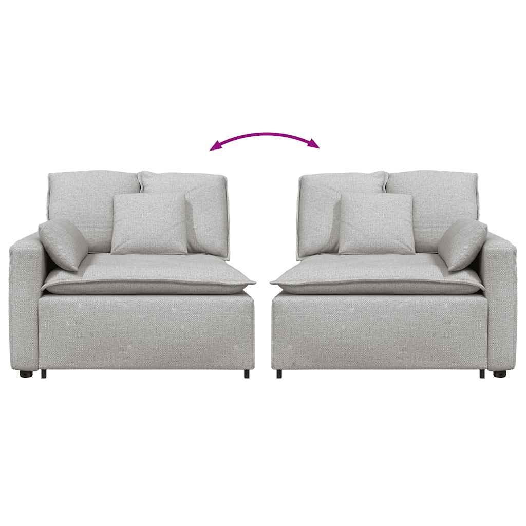 Module d'extrémité d'accoudoir de canapé modulaire avec coussins Gris nuage 100 cm - XIOS