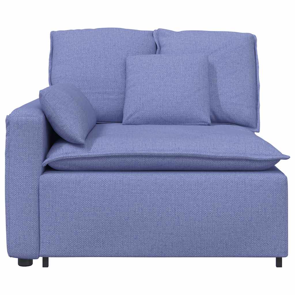 Module d'extrémité d'accoudoir de canapé modulaire avec coussins bleu jean 100 cm - XIOS